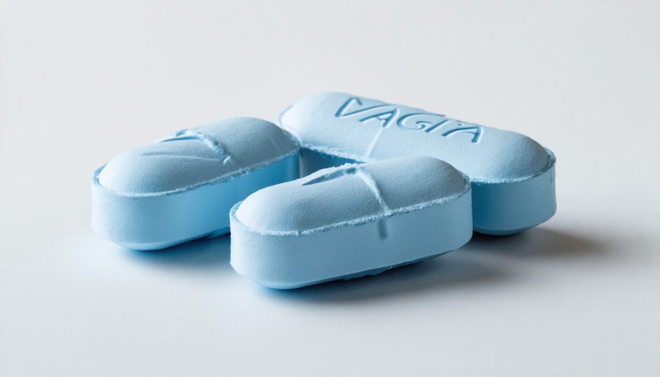 Doctor’s desk with a prescription pad and informational brochure about erectile dysfunction treatment