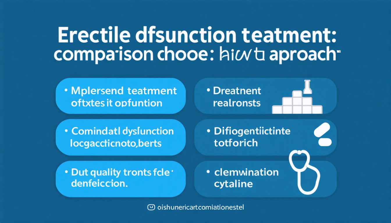 Doctor consulting a male patient about erectile dysfunction treatment options with medical chart and tablet